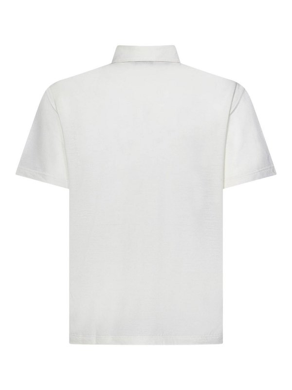 BRIONI: polo shirts online - Creamy White Polo Shirt In Technical Wool