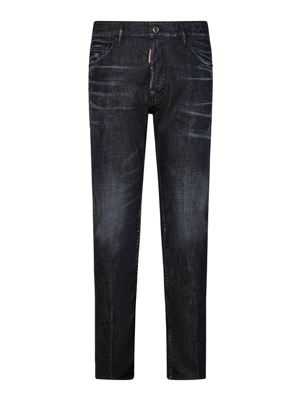 DSQUARED2: bootcut jeans - Black Stretch Denim Jeans