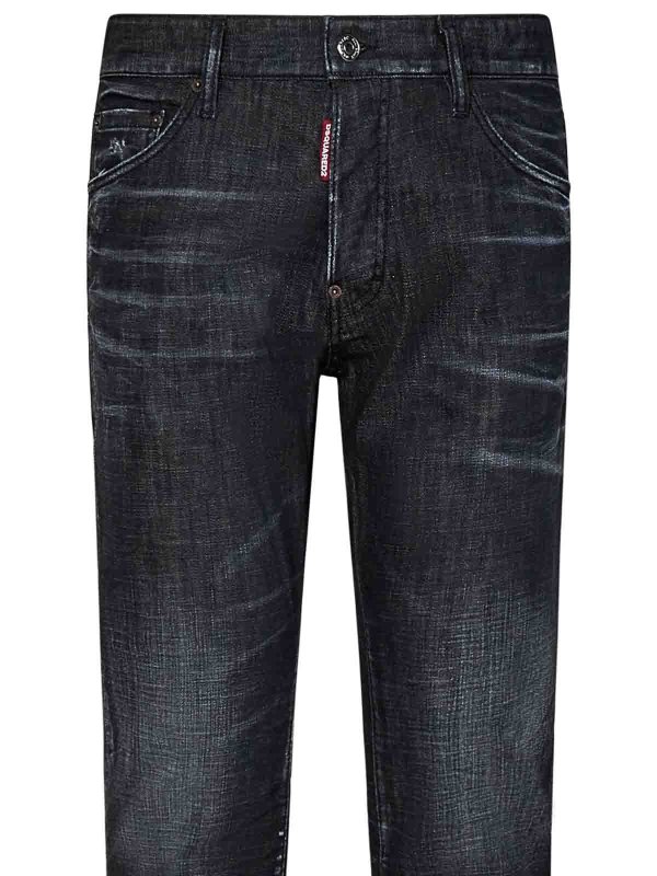 The Best Shops DSQUARED2: bootcut jeans - Black Stretch Denim Jeans