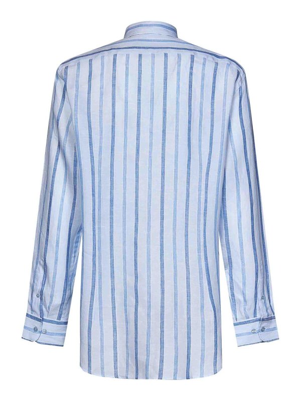 ETRO: shirts online - Light Blue Linen Shirt