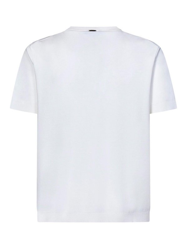 HERNO: t-shirts online - White T-Shirt In Plain Weave Cotton Piqu