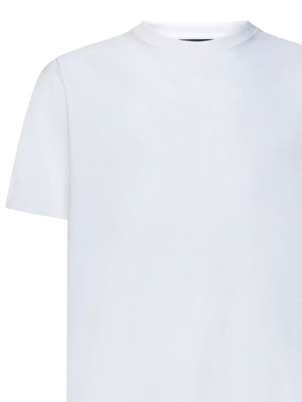 The Best Shops HERNO: t-shirts - White T-Shirt In Plain Weave Cotton Piqu