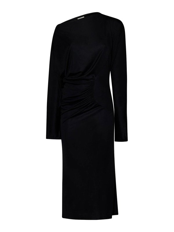 KHAITE: evening dresses - Long Black Viscose Jersey Dress