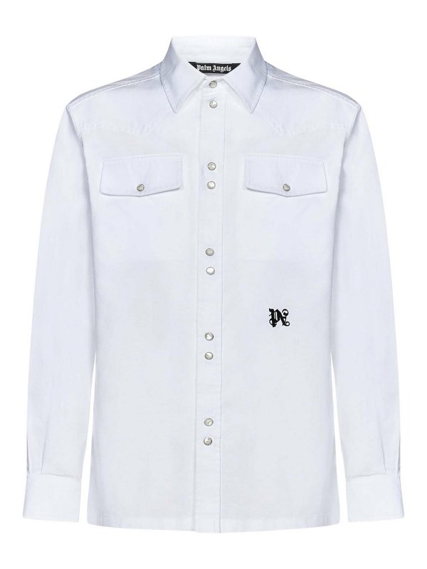 Palm Angels: Camisas - Camisa - Blanco