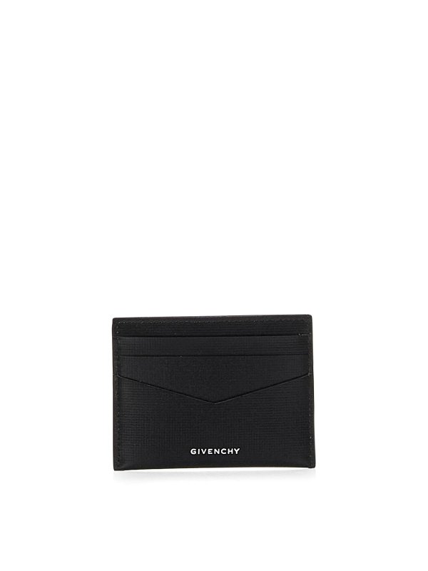 GIVENCHY: wallets & purses - Black Calfskin Card Holder