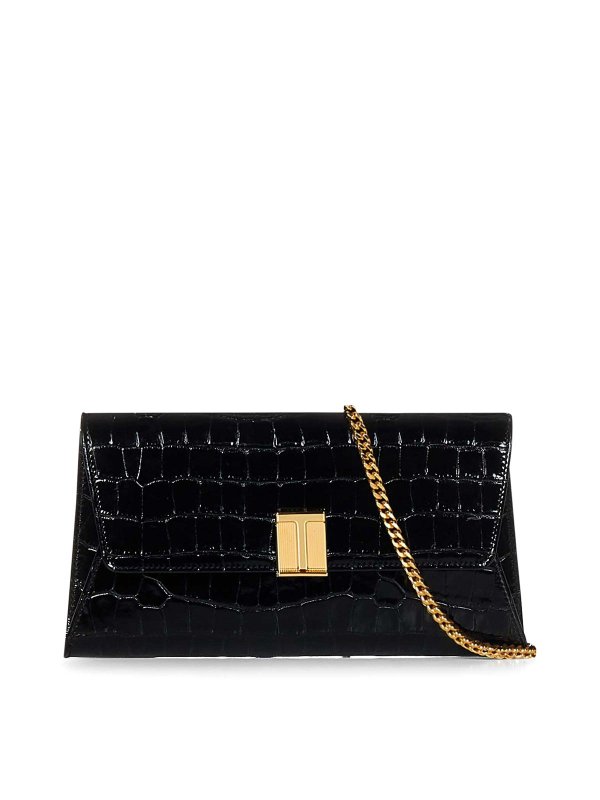 TOM FORD: clutches - Calf Leather clutch