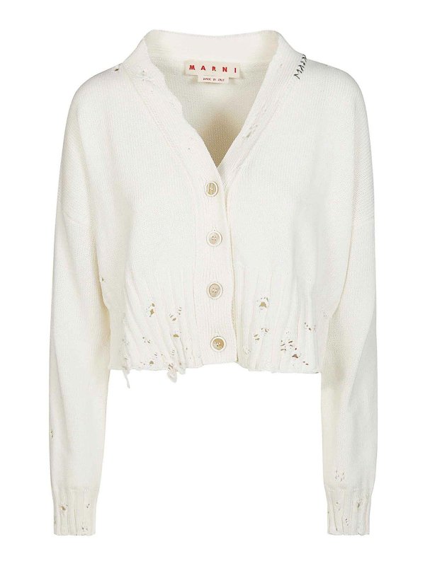 Marni: Cardigans - Cardigan - Weiß