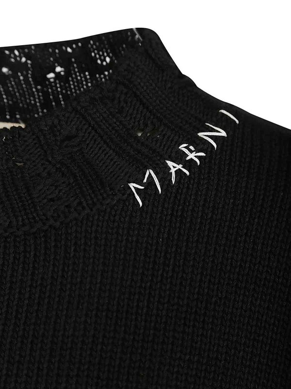 The Best Shops Marni: Strickpullover mit Rundhalsausschnitt - Rundhalspullover - Schwarz