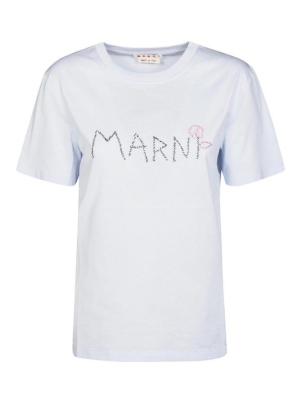 Marni: T-shirts - T-Shirt - Weiß