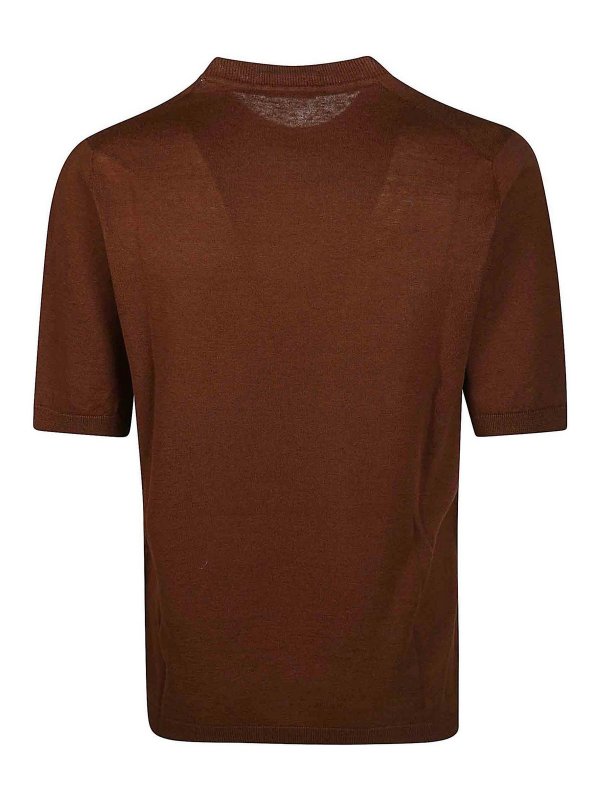 Paolo Pecora: Strickpullover mit Rundhalsausschnitt online - Rundhalspullover - Braun