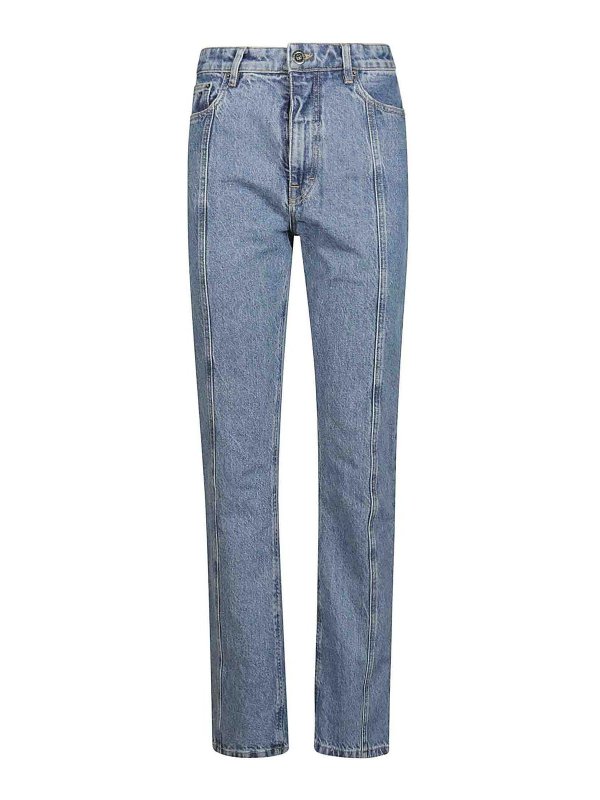 ROTATE Birger Christensen: Jeans à jambe droite - Jean Droit - Bleu