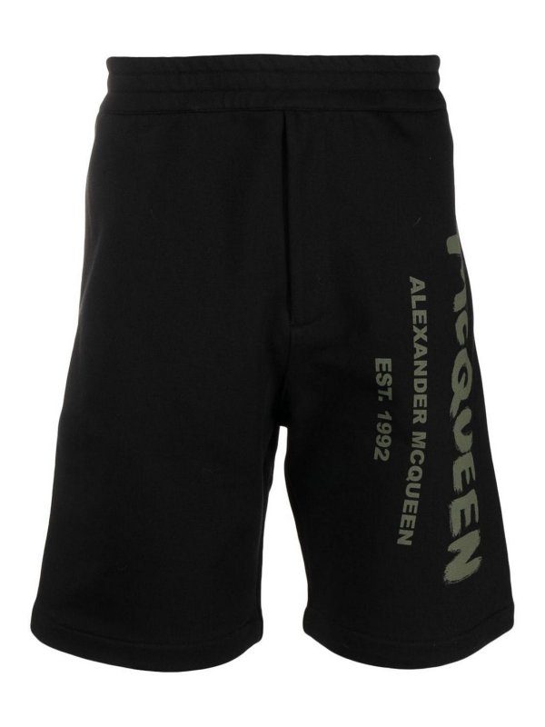 ALEXANDER MCQUEEN: Trousers Shorts - Graffiti Print Shorts