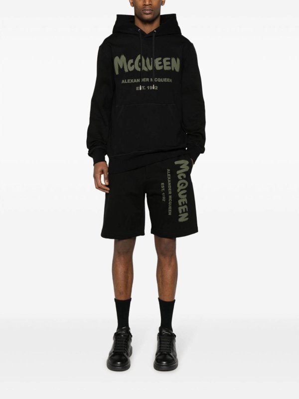 ALEXANDER MCQUEEN: Trousers Shorts online - Graffiti Print Shorts