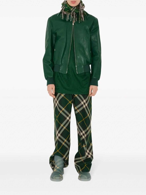 BURBERRY: レザージャケット online - レザージャケット - ダークグリーン