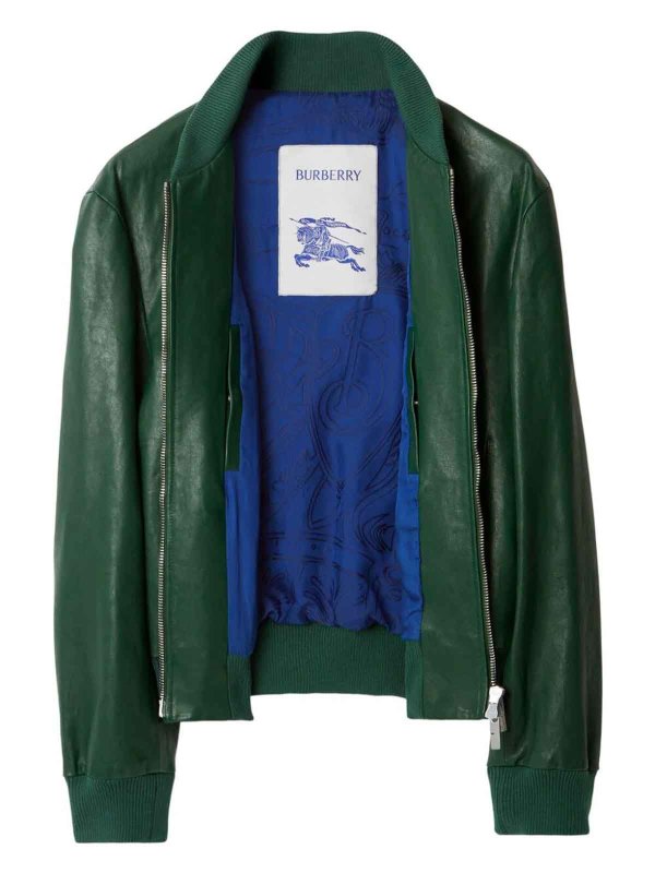 レザージャケット - ダークグリーン shop online: BURBERRY