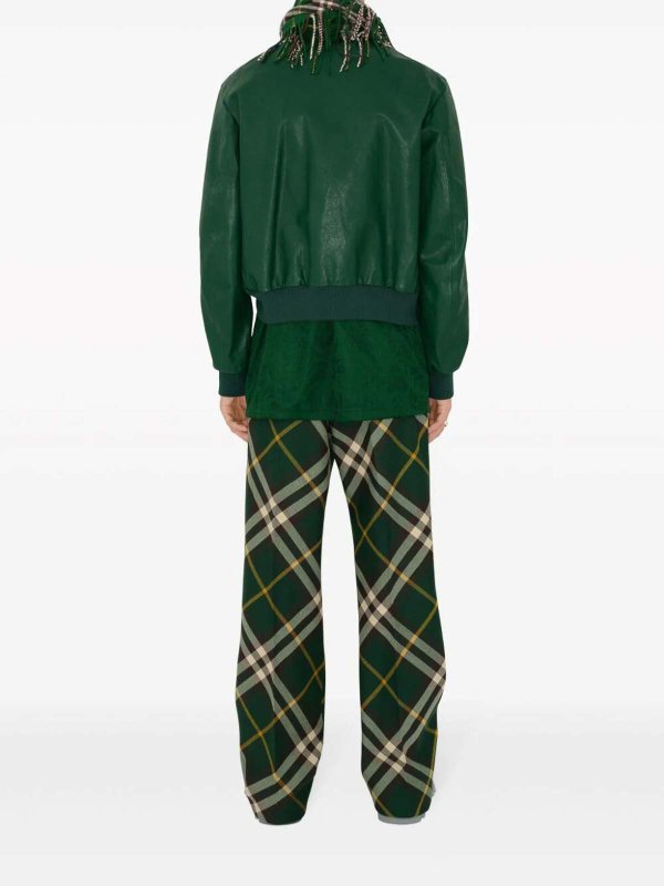 BURBERRY buy online レザージャケット - ダークグリーン
