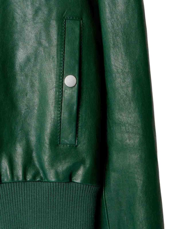 The Best Shops BURBERRY: レザージャケット - ダークグリーン