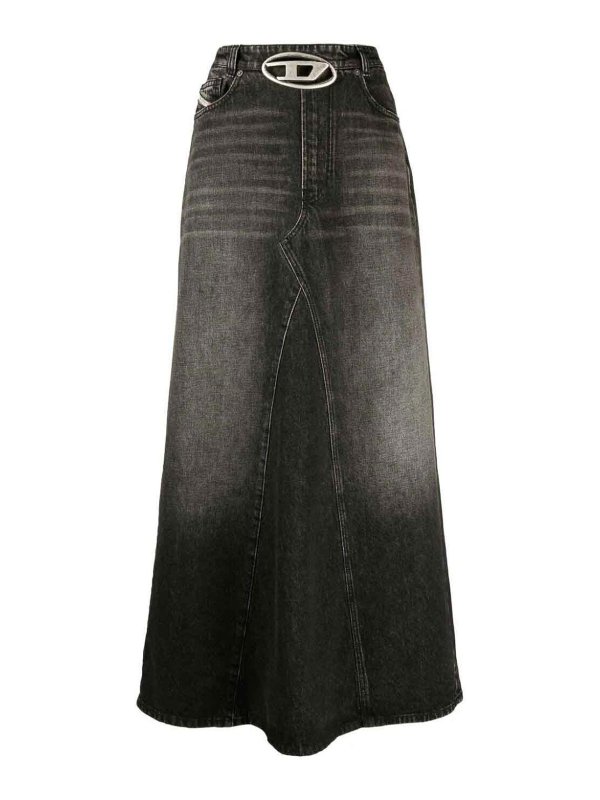 DIESEL: Faldas largas - Falda Larga - Negro