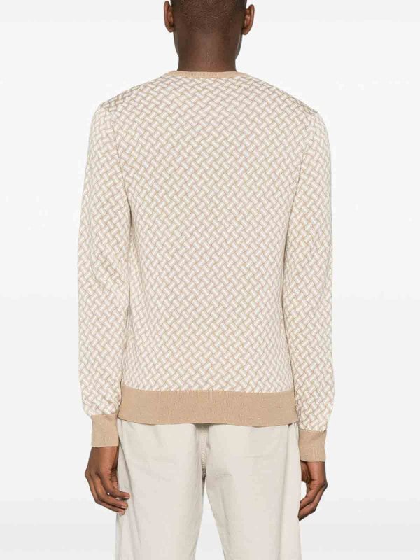 The Best Shops DRUMOHR: Strickpullover mit Rundhalsausschnitt - Rundhalspullover - Beige