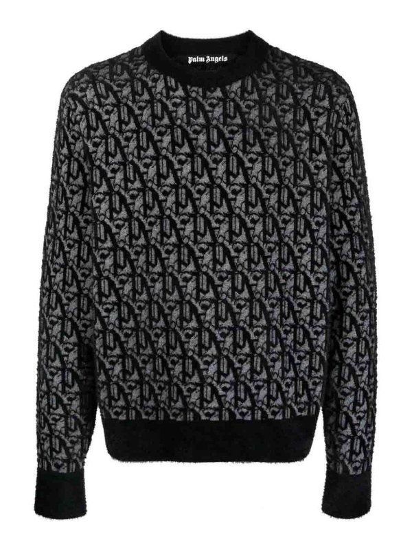 Palm Angels: crew necks - Monogram Crew-Neck Sweater