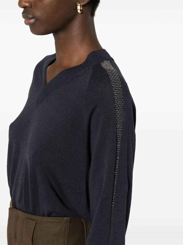 クルーネック - ブルー shop online: PESERICO