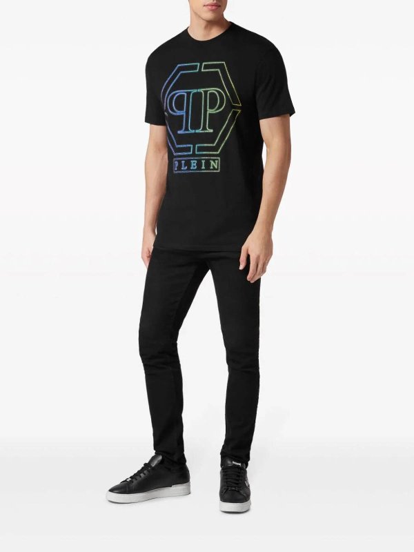 PHILIPP PLEIN: t-shirts online - Embroidered Round-Neck T-Shirt