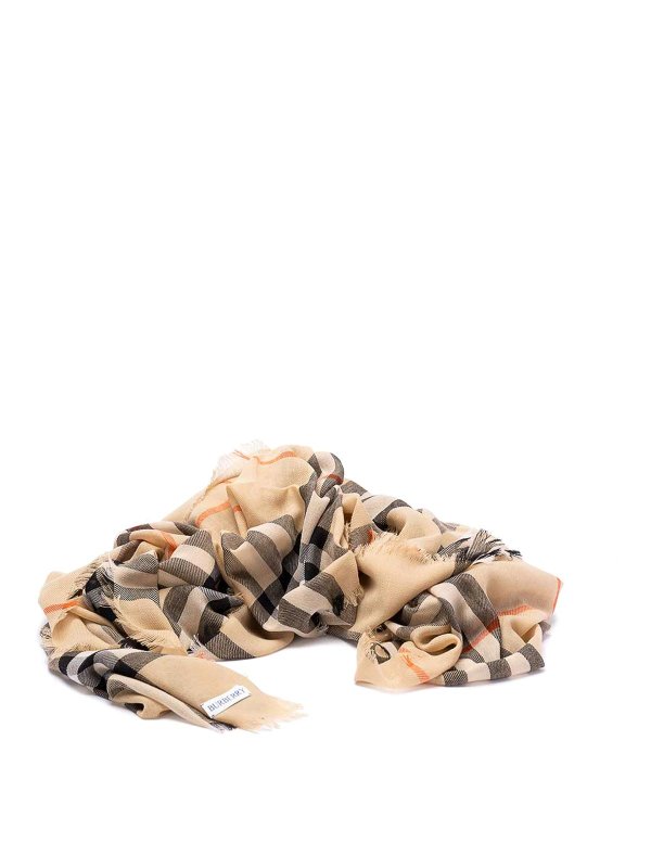 BURBERRY: Bufandas y pañuelos - Bufanda - Beis
