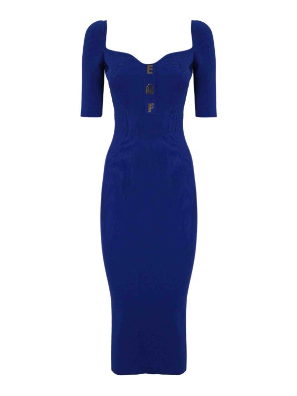 ELISABETTA FRANCHI: ニーレングスドレス - 膝丈ドレス - ブルー