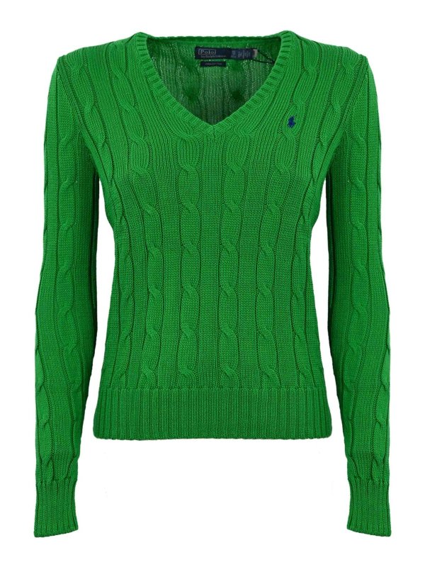 POLO RALPH LAUREN: Suéteres con cuello pico - Suéter Con Cuello De Pico - Verde