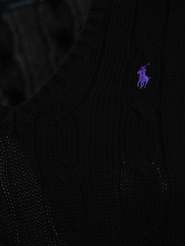 The Best Shops POLO RALPH LAUREN: Strickpullover mit V-Ausschnitt - V-Pullover - Schwarz