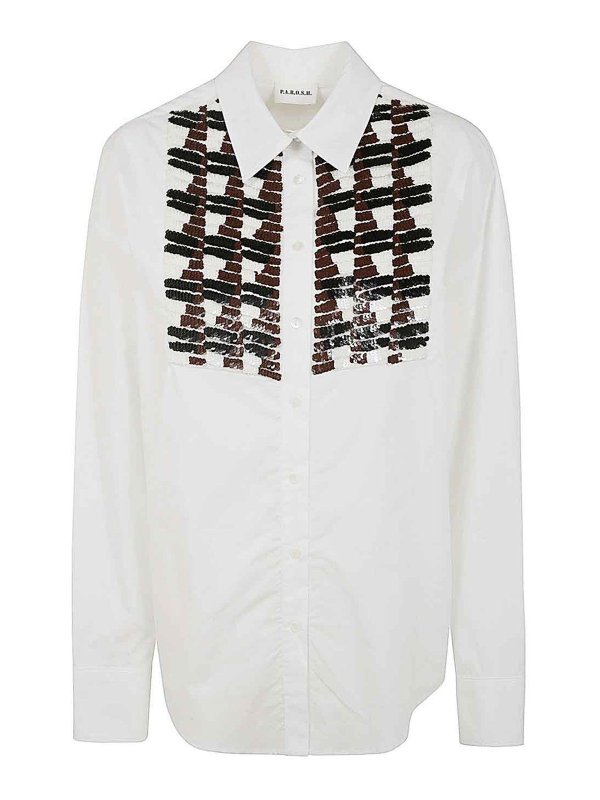 P.A.R.O.S.H.: shirts - Sequined Plastron Shirt