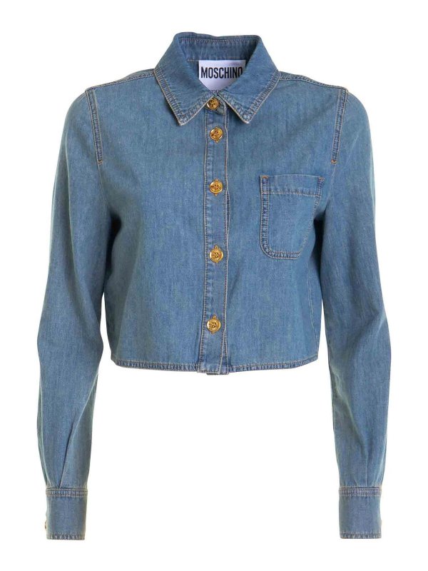 MOSCHINO: Hemden - Hemd - Helles Jeansblau