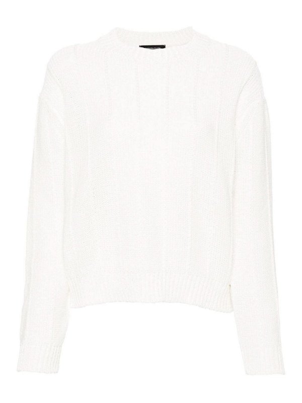 FABIANA FILIPPI: Strickpullover mit Rundhalsausschnitt - Rundhalspullover - Weiß
