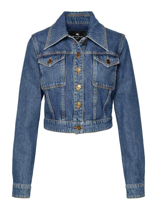 ETRO: casual jackets - Blue Cotton Jacket