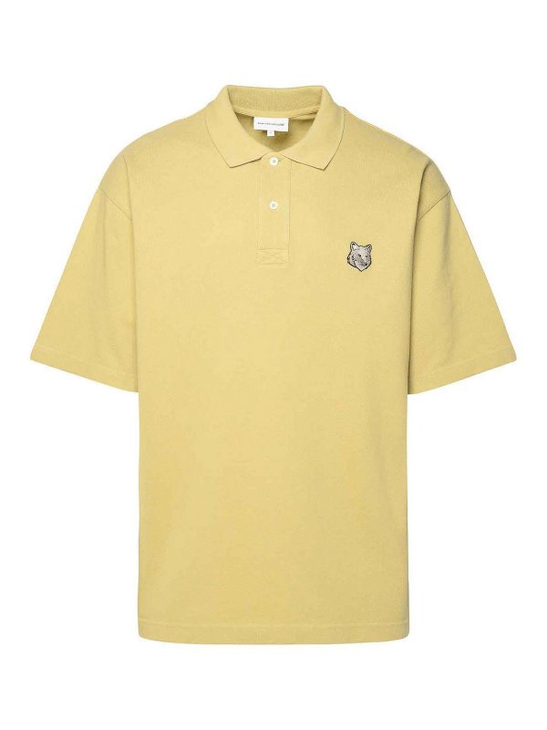 MAISON KITSUNÉ: polo shirts - Khaki Cotton Polo Shirt