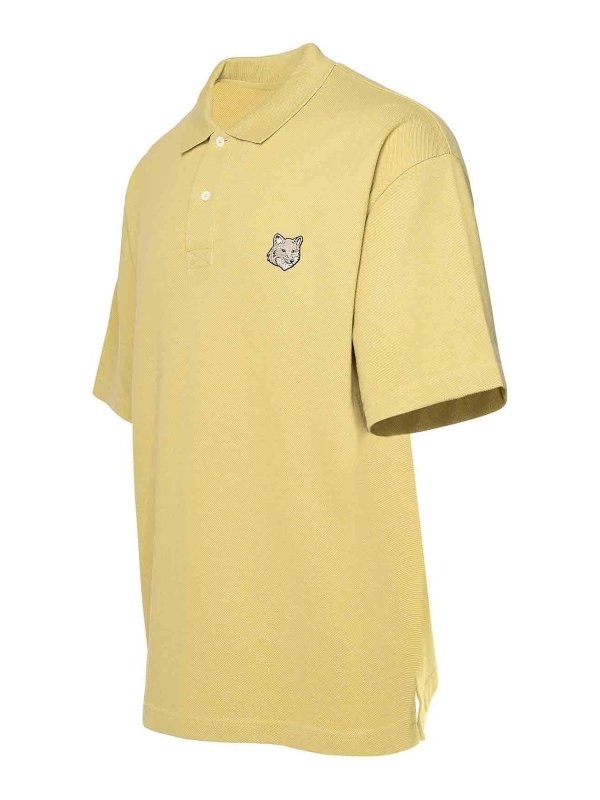 The Best Shops MAISON KITSUNÉ: polo shirts - Khaki Cotton Polo Shirt