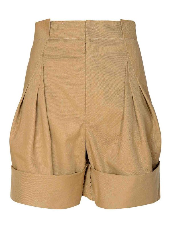 Maison Margiela: トラウザーショーツ - ショートパンツ - ベージュ