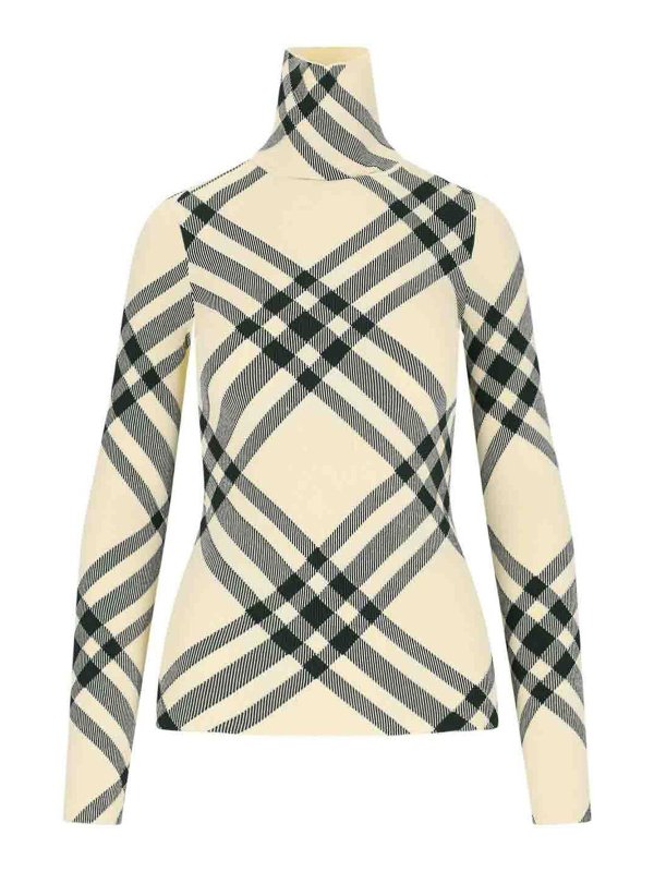 BURBERRY: Turtlenecks & Polo necks - check turtleneck pullover