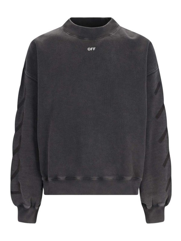 OFF-WHITE: Sweatshirts & Sweaters - Logo Crew Neck Sweatshirt