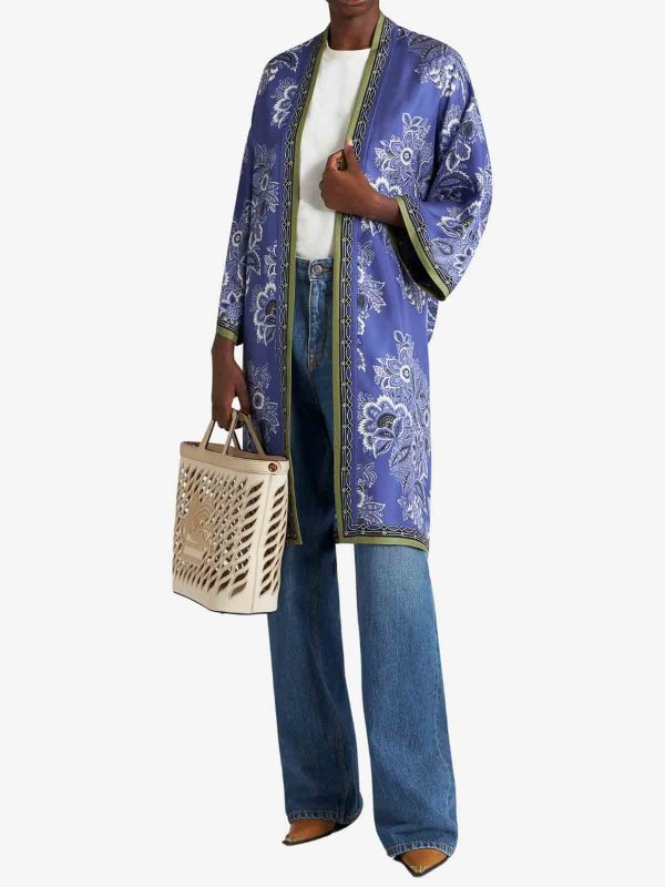 ETRO: coats online - Long Silk Kesa