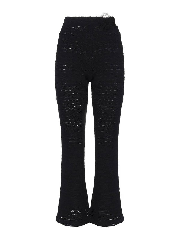 ALBERTO AUDENINO: casual trousers - Flared Pants With Ring