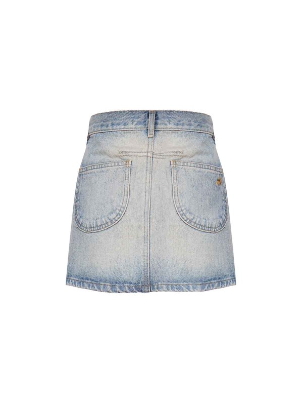 Courreges: minigonne online - Minigonna In Denim Di Cotone