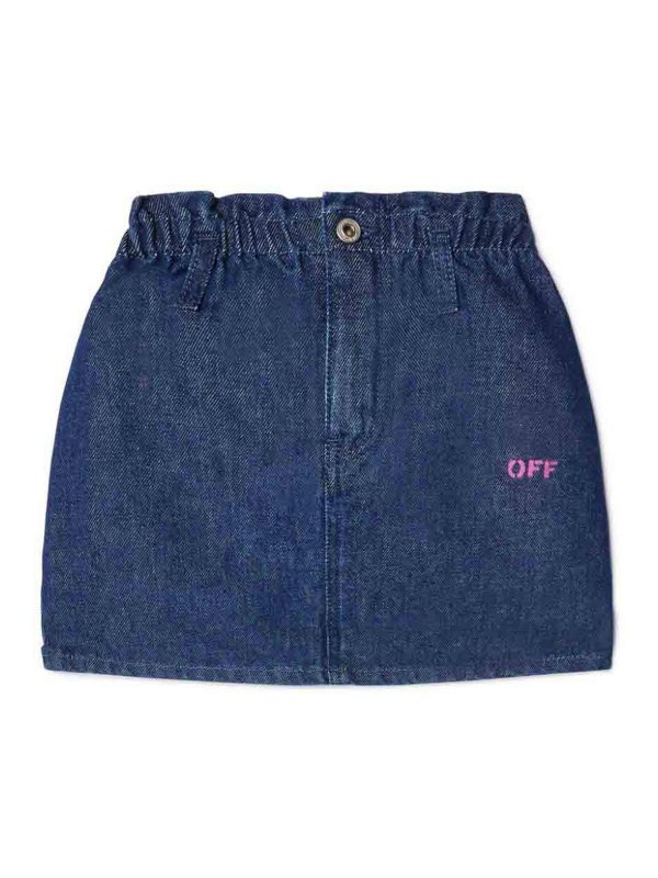 OFF-WHITE: Knielange und Midi Röcke - Midirock - Blau