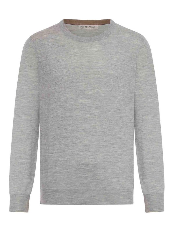 BRUNELLO CUCINELLI: クルーネック - クルーネック - ライトグレー