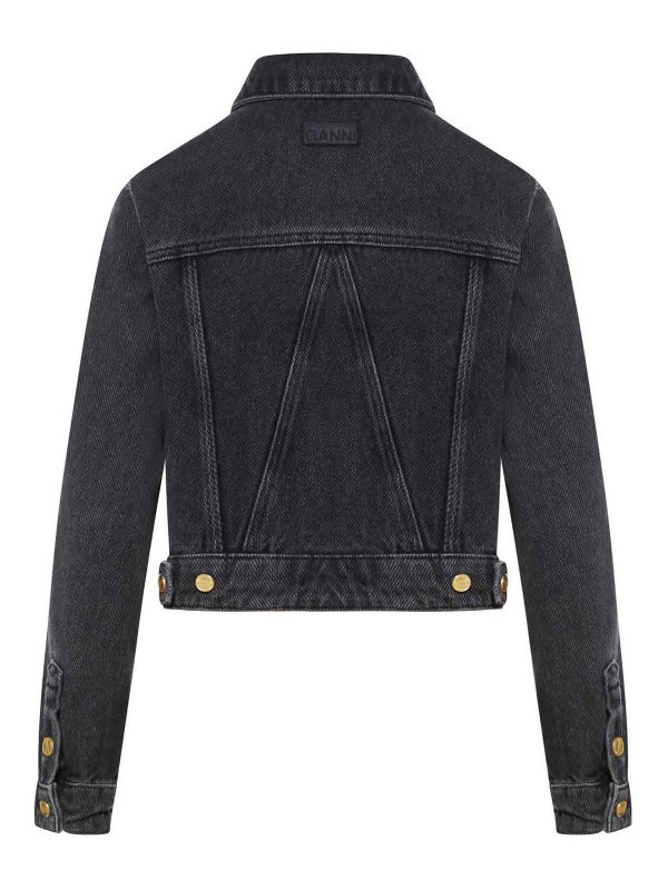 GANNI: casual jackets online - Denim cropped Jacket
