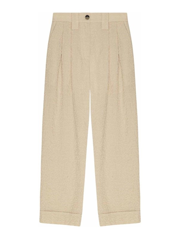 GANNI: Pantalons casual - Pantalons Décontractés - Gris