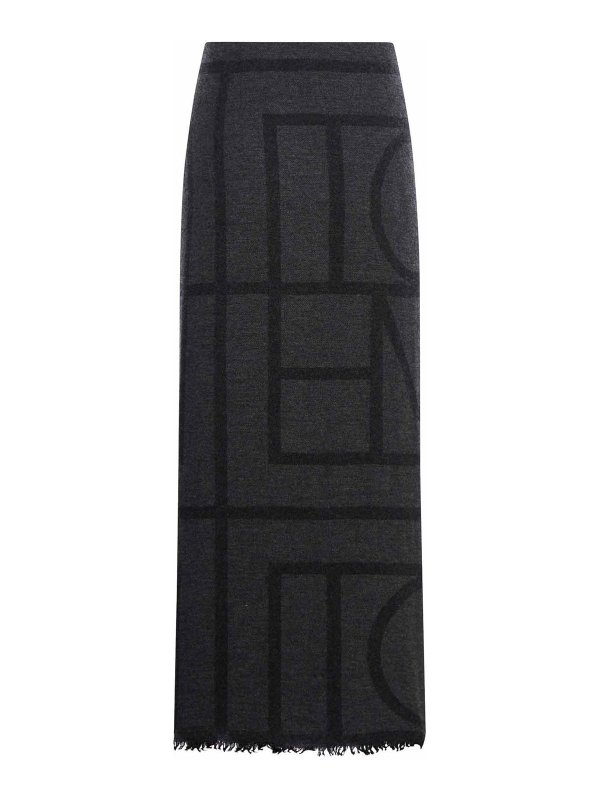 TOTEME: gonne al ginocchio  e longuette online - Gonna lunga con monogramma
