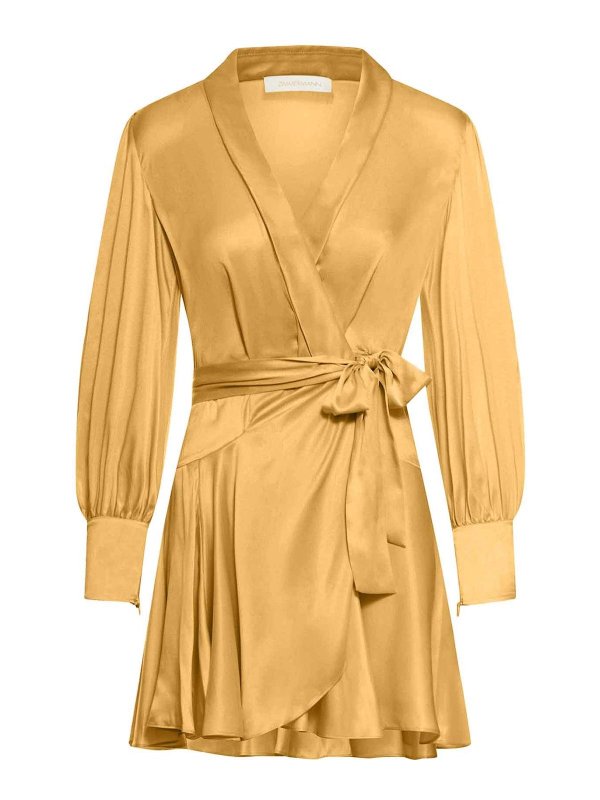 zimmermann women's silk wrap mini dress ZIMMERMANN