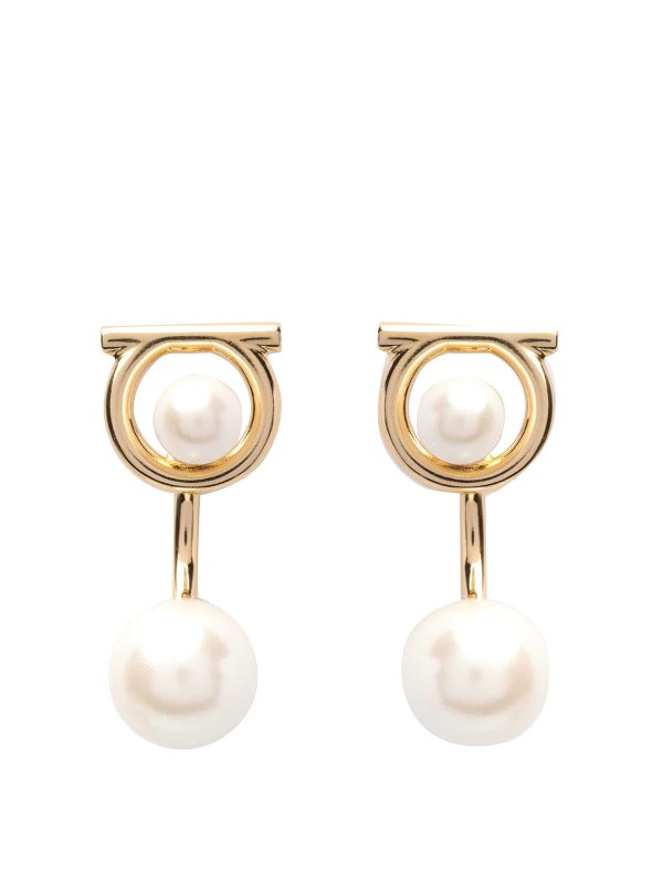 FERRAGAMO: Orecchini - Orecchini Gancini Perle