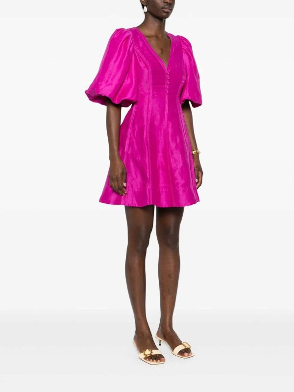 AJE: short dresses online - Dusk Puff Sleeve Mini Dress